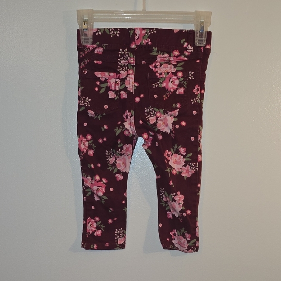 Gymboree Dark Burgandy/maroon Floral Kids Jeggings LOT Q - Picture 4 of 6